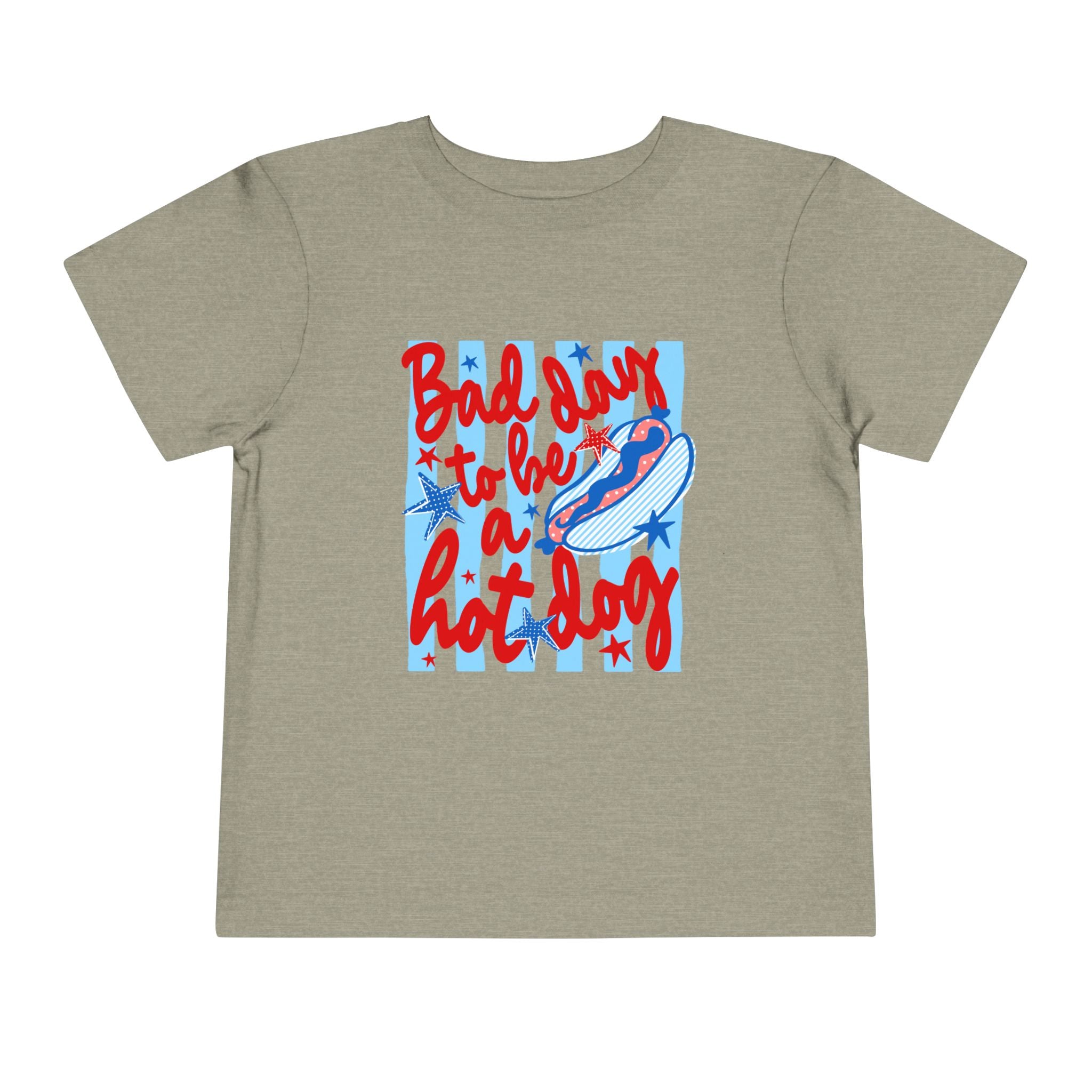 Bad day to be a hot dog Toddler Tee | Retro hot dog illustration, red & blue diner style