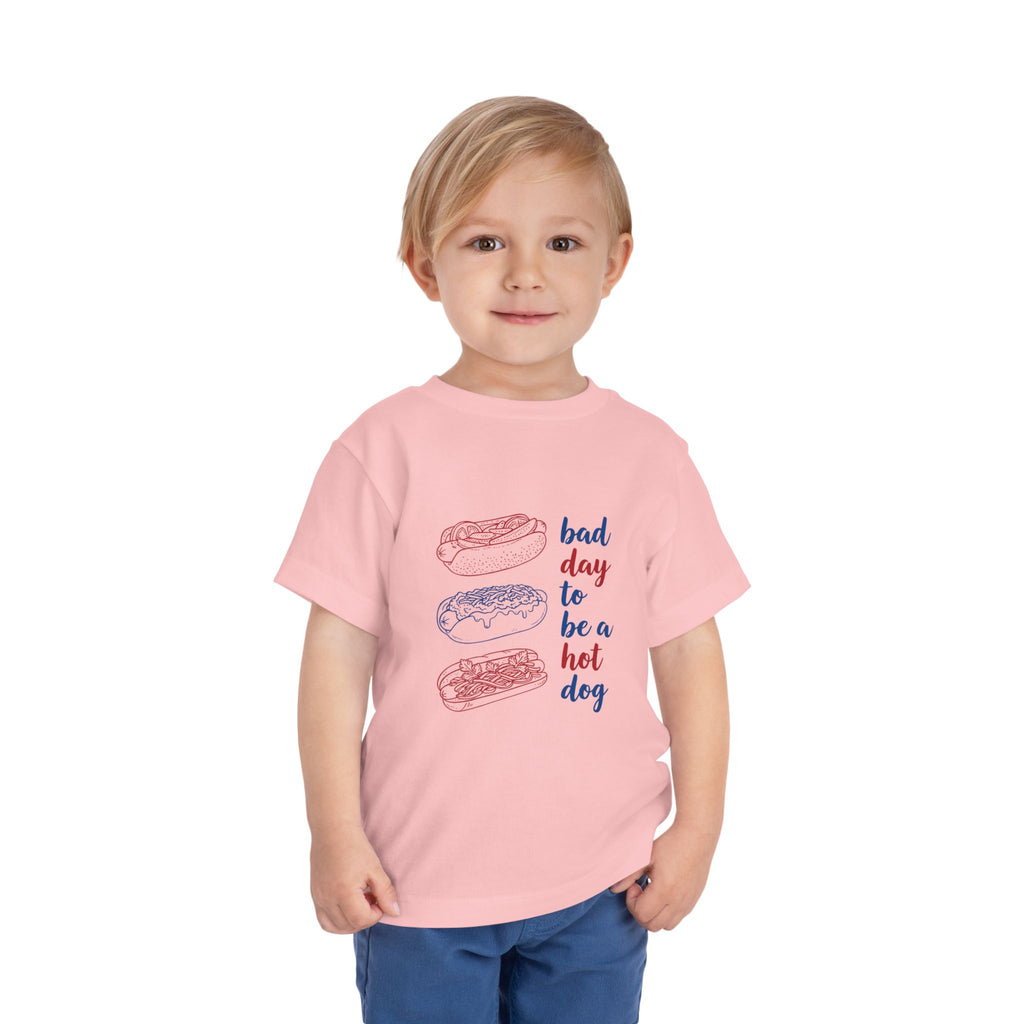 bad day to be a hot dog Toddler Tee hot dog stack illustration