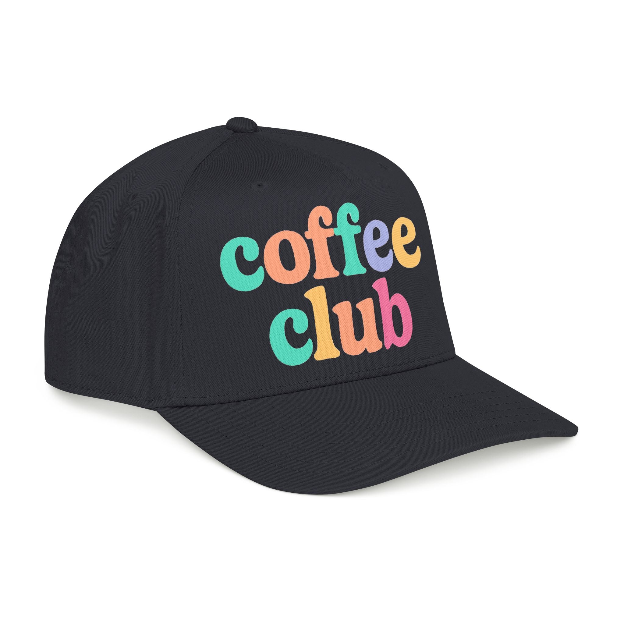 Mid Profile Baseball Cap Coffee Club Retro Inspired Design Coffee Lover Gift