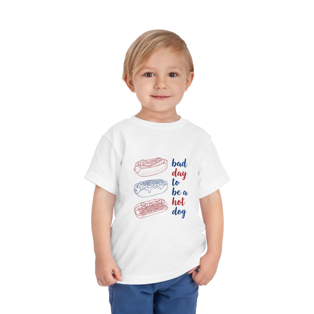 bad day to be a hot dog Toddler Tee hot dog stack illustration