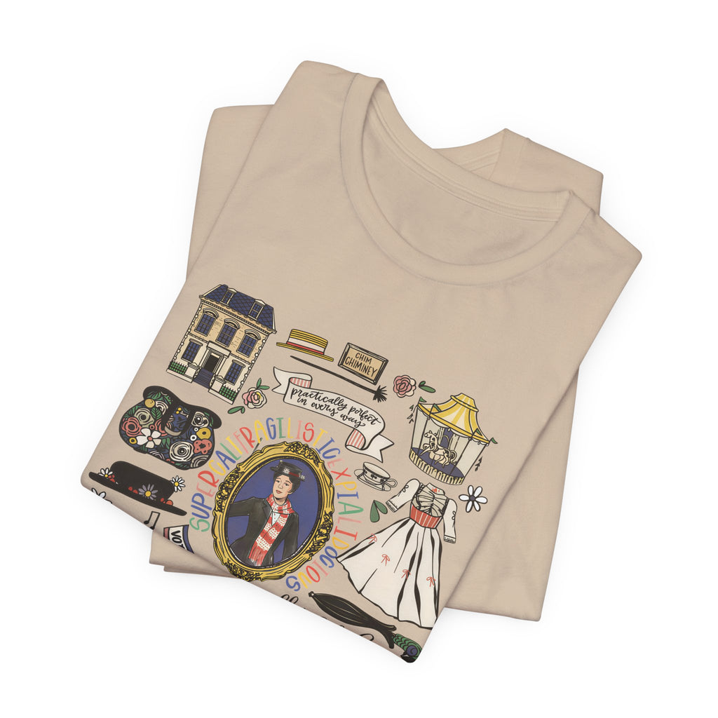 Victorian House Illustration T-Shirt | Vintage Cottage, Floral Accents