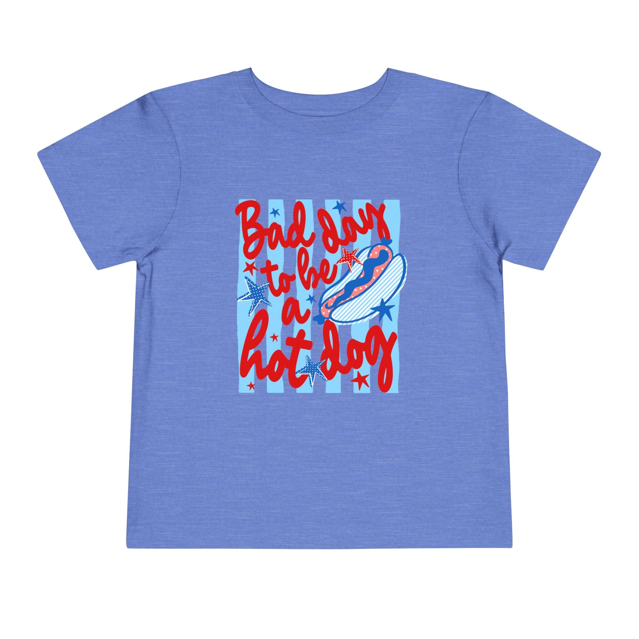 Bad day to be a hot dog Toddler Tee | Retro hot dog illustration, red & blue diner style