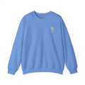 Embroidered Hummingbird Crewneck Sweatshirt — Minimal Floral Chest Design