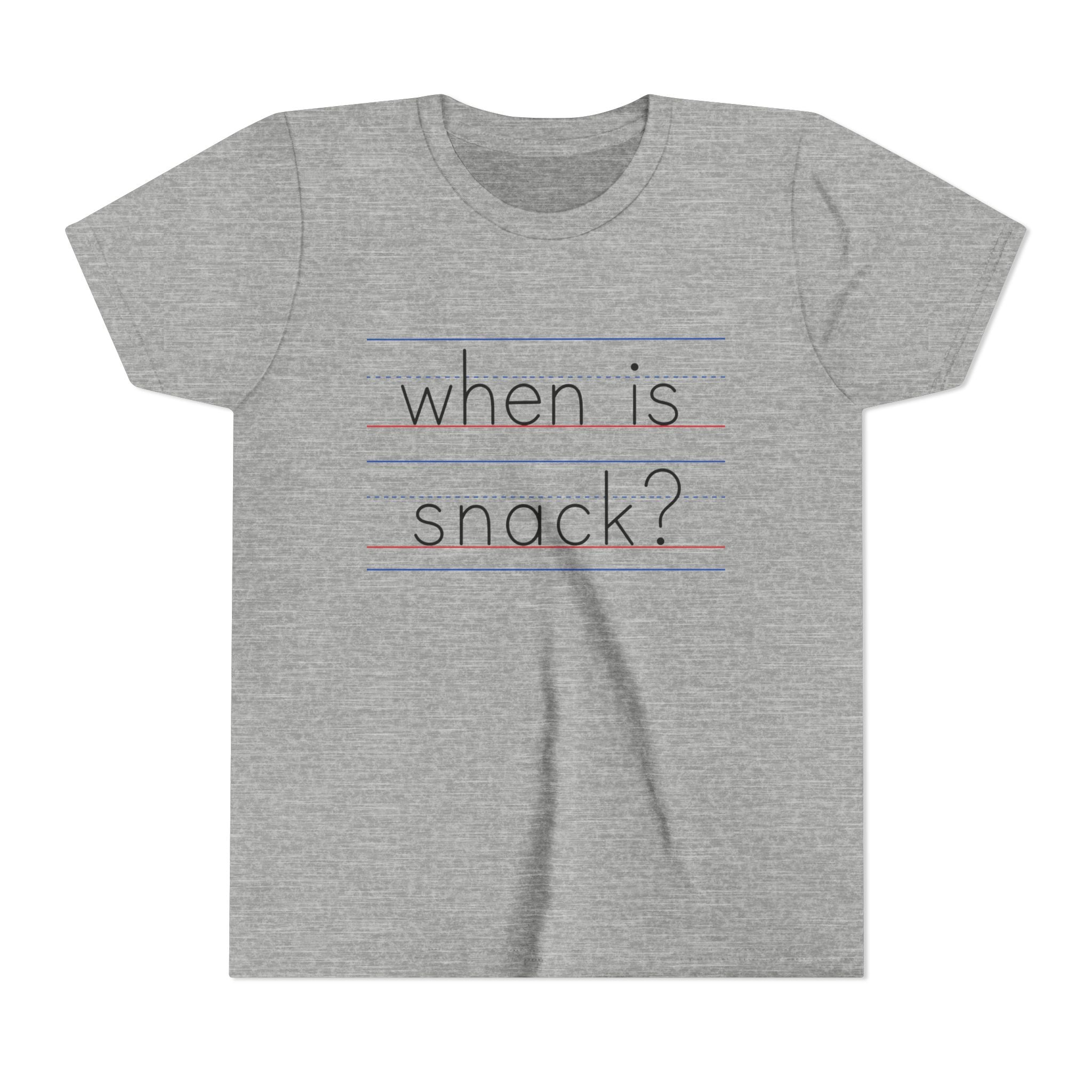 Kids "When Is Snack?" Short Sleeve Tee – Funny Preschool & Classroom Shirt