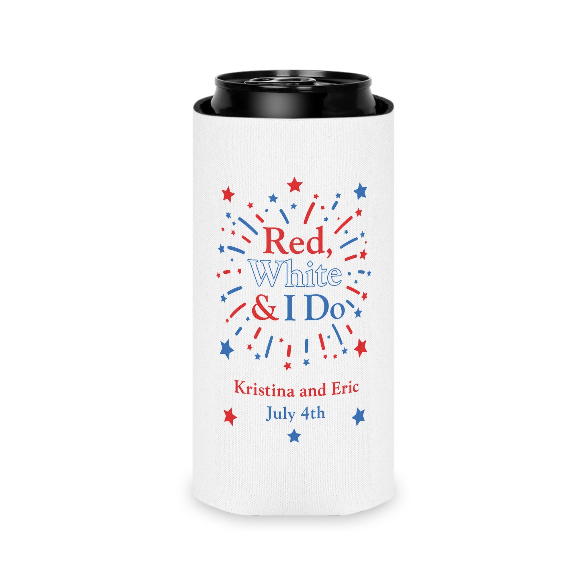 Red, White & I Do Can Cooler | 4th of July Wedding Bachelorette Party Cooler
