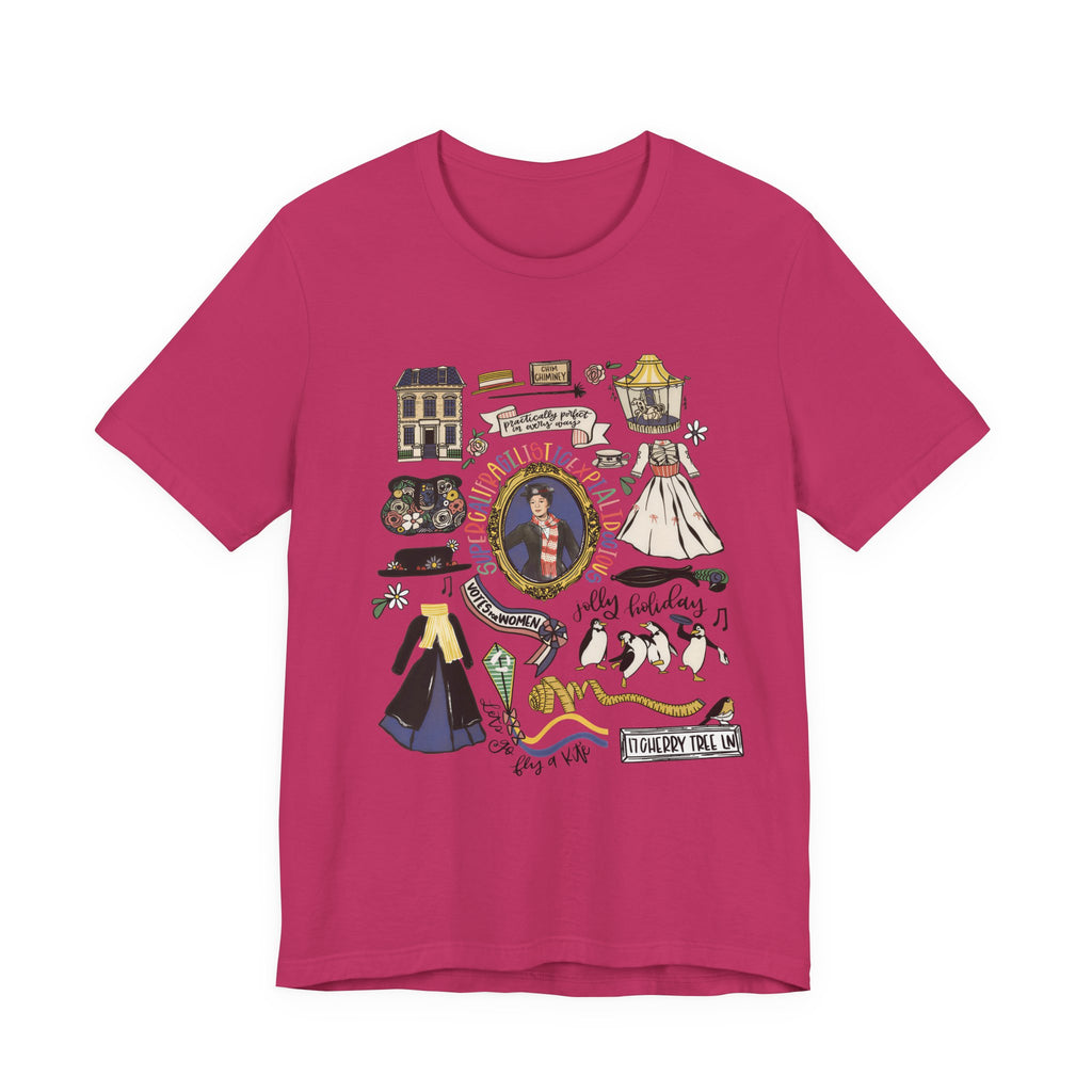 Victorian House Illustration T-Shirt | Vintage Cottage, Floral Accents