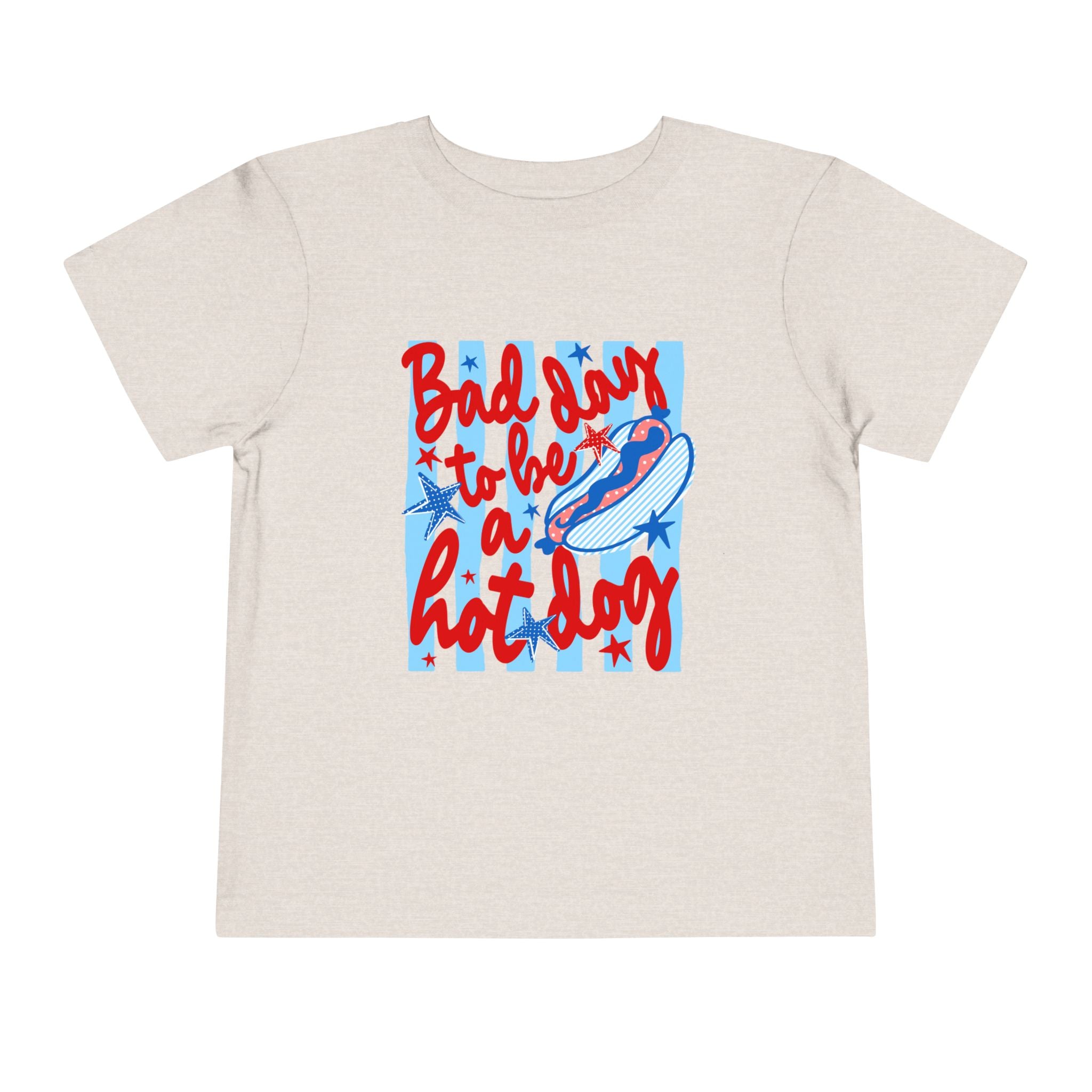 Bad day to be a hot dog Toddler Tee | Retro hot dog illustration, red & blue diner style