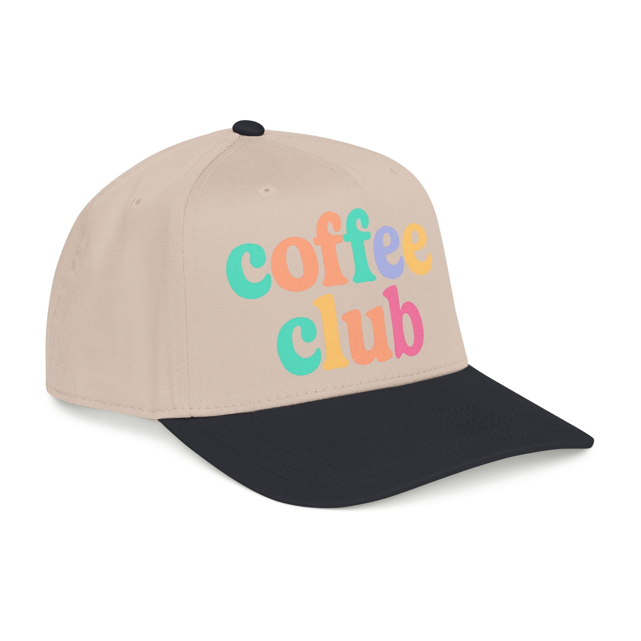 Mid Profile Baseball Cap Coffee Club Retro Inspired Design Coffee Lover Gift