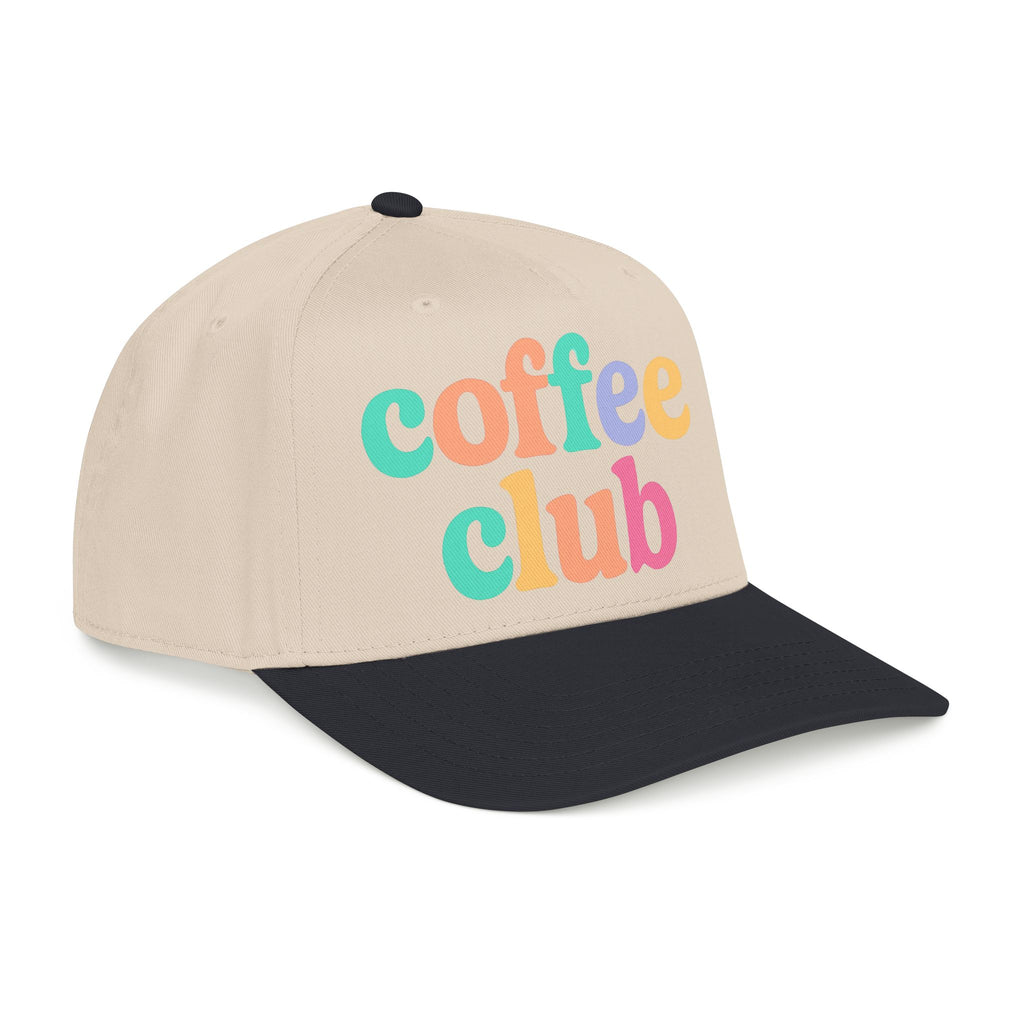 Mid Profile Baseball Cap Coffee Club Retro Inspired Design Coffee Lover Gift