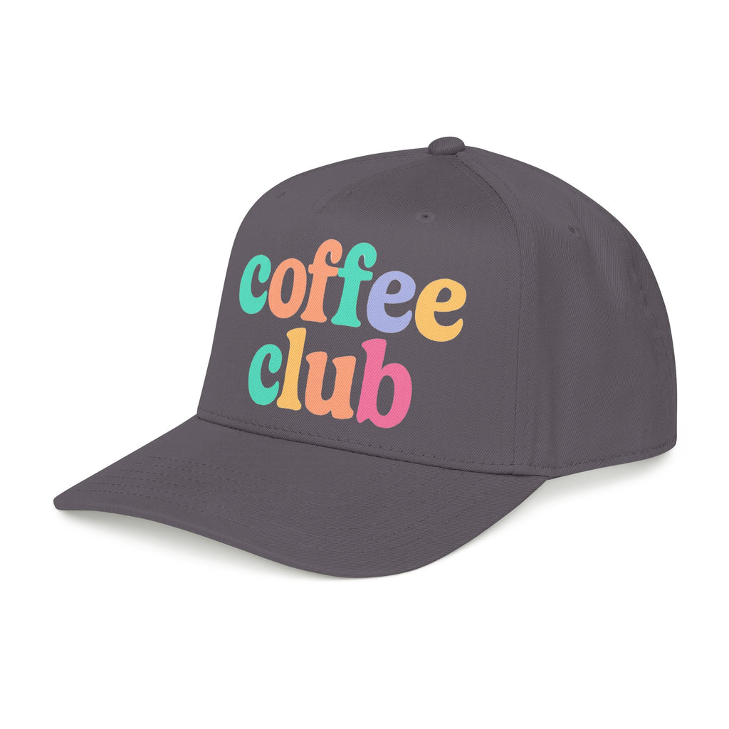Mid Profile Baseball Cap Coffee Club Retro Inspired Design Coffee Lover Gift