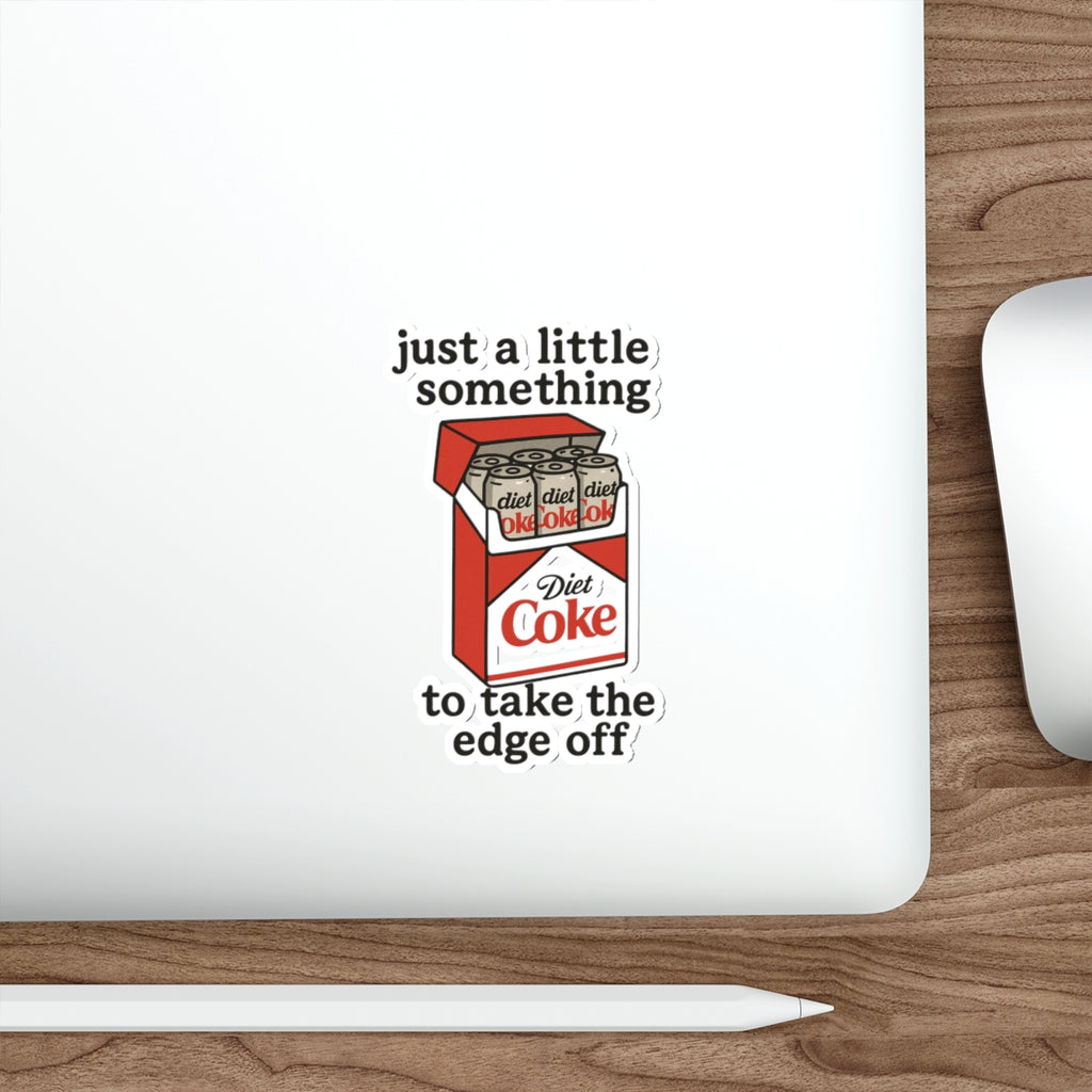 Diet Coke can pack sticker for laptop or water bottle just a little something to take the edge off' die-cut sticker