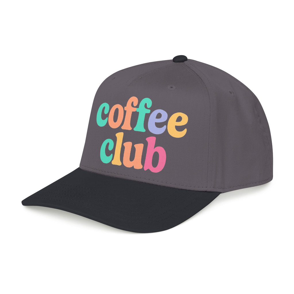 Mid Profile Baseball Cap Coffee Club Retro Inspired Design Coffee Lover Gift