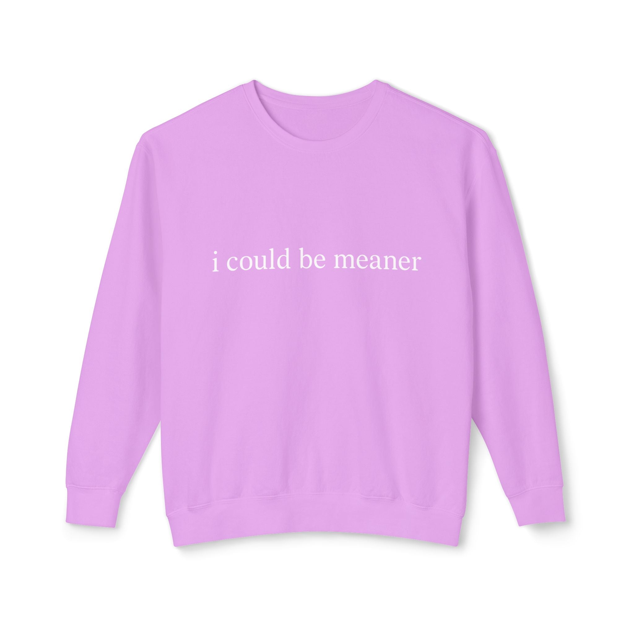 Minimal Ivory Crewneck Sweatshirt | Plain Lightweight Pullover I Could Be Meaner