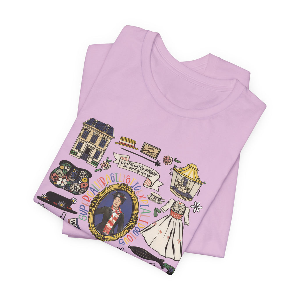 Victorian House Illustration T-Shirt | Vintage Cottage, Floral Accents