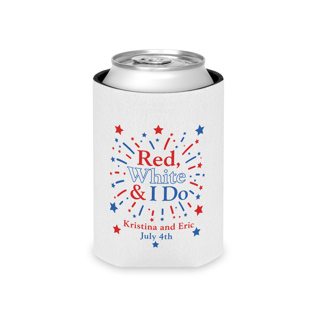 Red, White & I Do Can Cooler | 4th of July Wedding Bachelorette Party Cooler