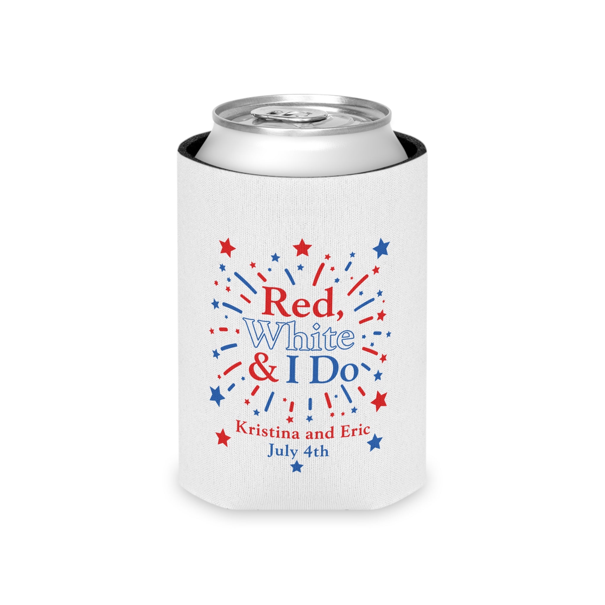 Red, White & I Do Can Cooler | 4th of July Wedding Bachelorette Party Cooler