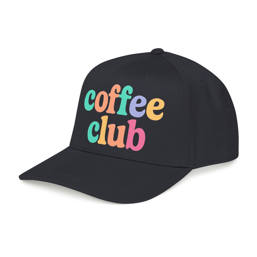Mid Profile Baseball Cap Coffee Club Retro Inspired Design Coffee Lover Gift