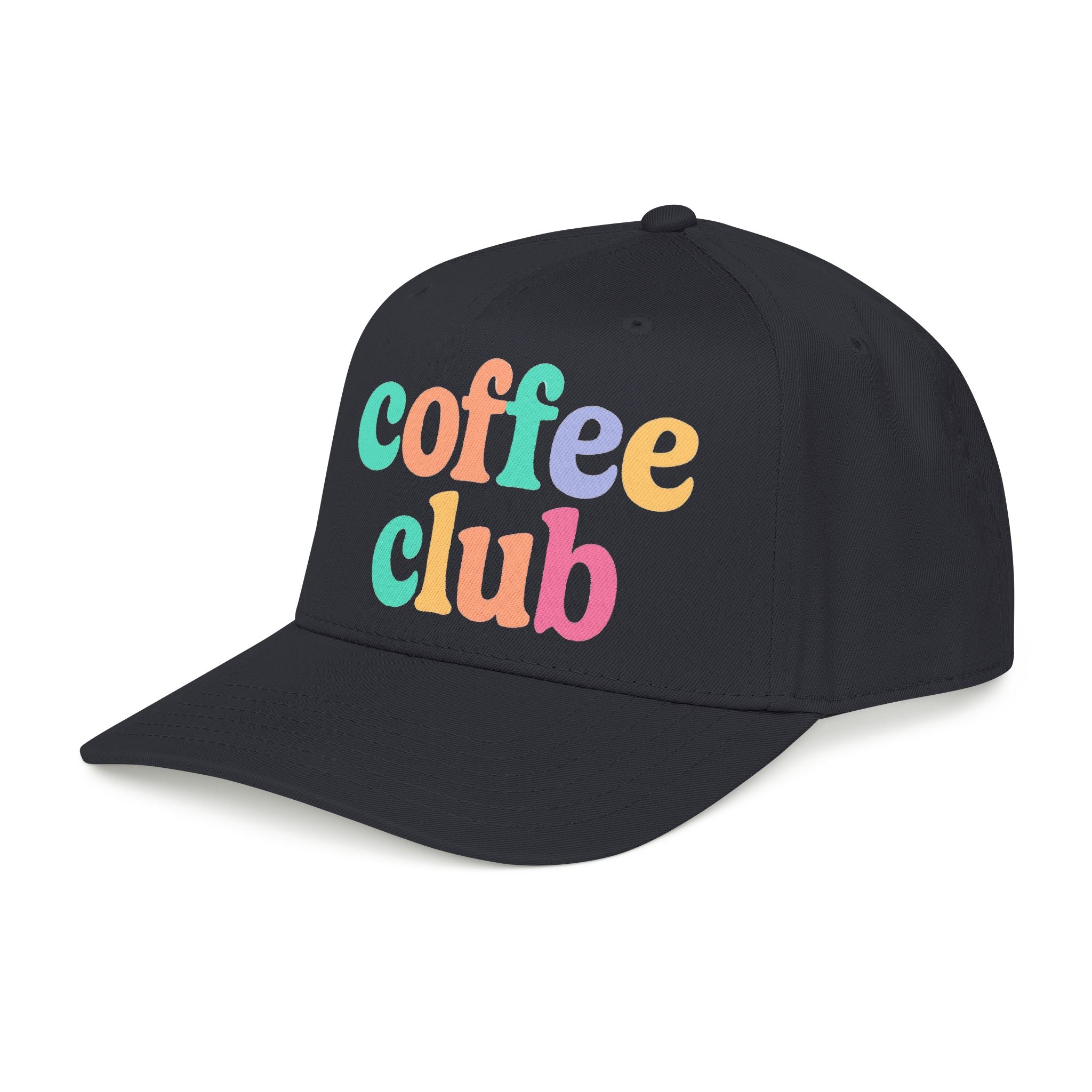 Mid Profile Baseball Cap Coffee Club Retro Inspired Design Coffee Lover Gift