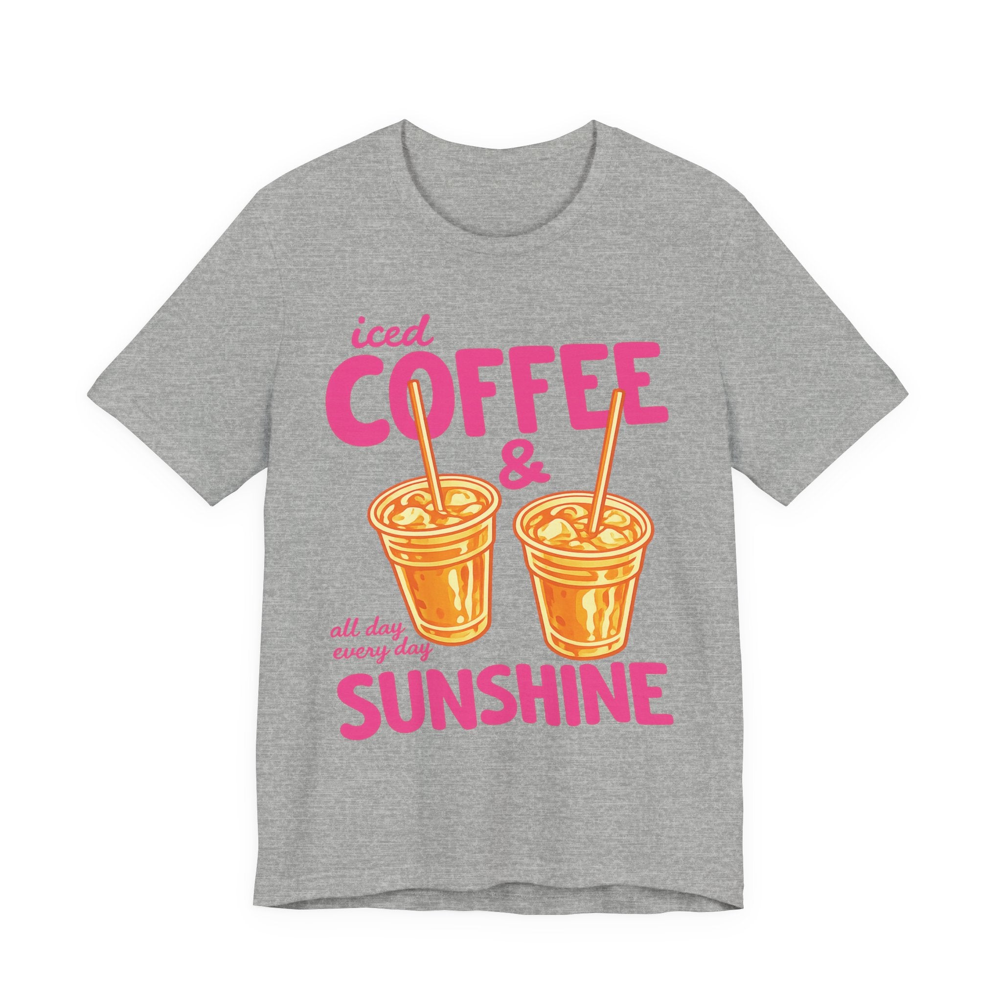 Iced Coffee & Sunshine T-Shirt | Retro Iced Coffee Graphic Tee, Summer Beverage Shirt