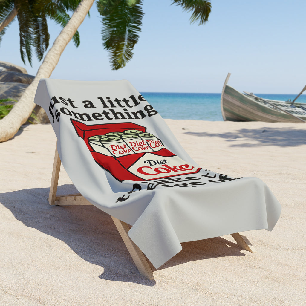 Diet Coke Cigarette Pack Illustration Beach Towel | 'just a little something to take the edge off'