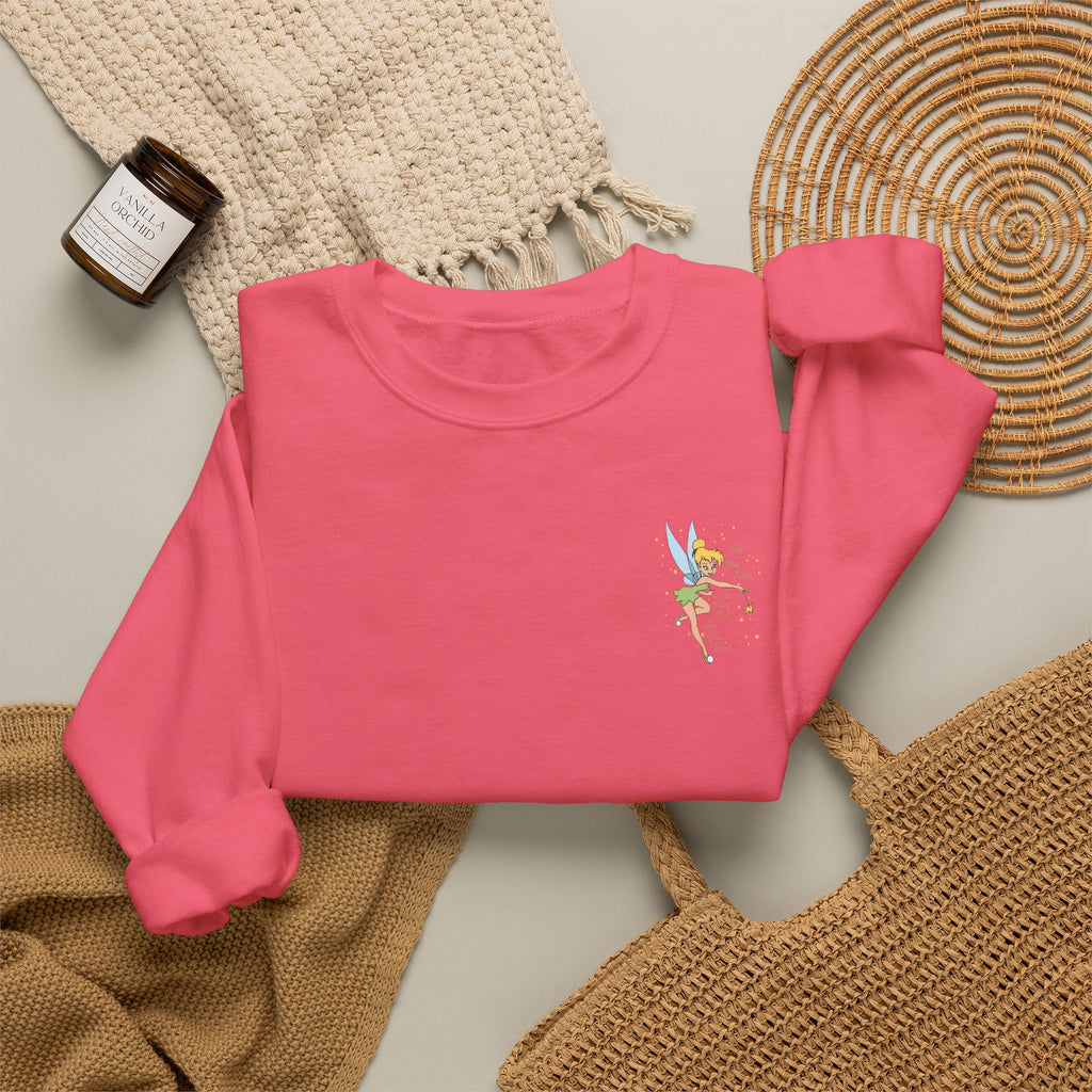 Embroidered Hummingbird Crewneck Sweatshirt — Minimal Floral Chest Design