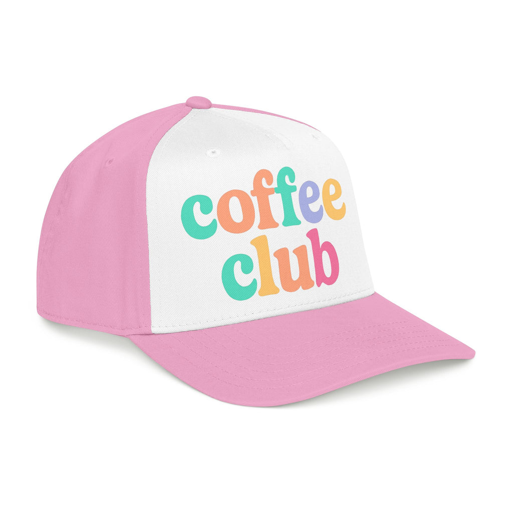 Mid Profile Baseball Cap Coffee Club Retro Inspired Design Coffee Lover Gift