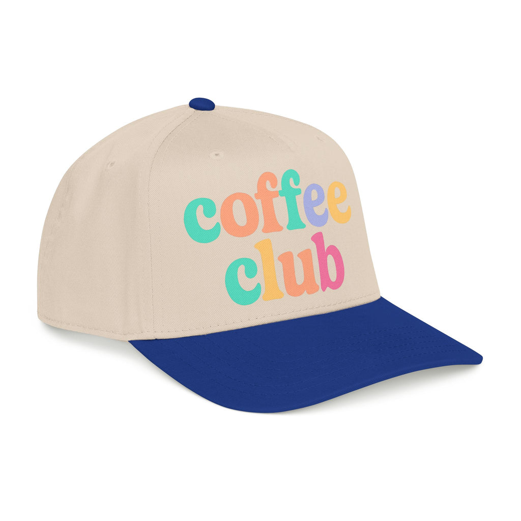 Mid Profile Baseball Cap Coffee Club Retro Inspired Design Coffee Lover Gift