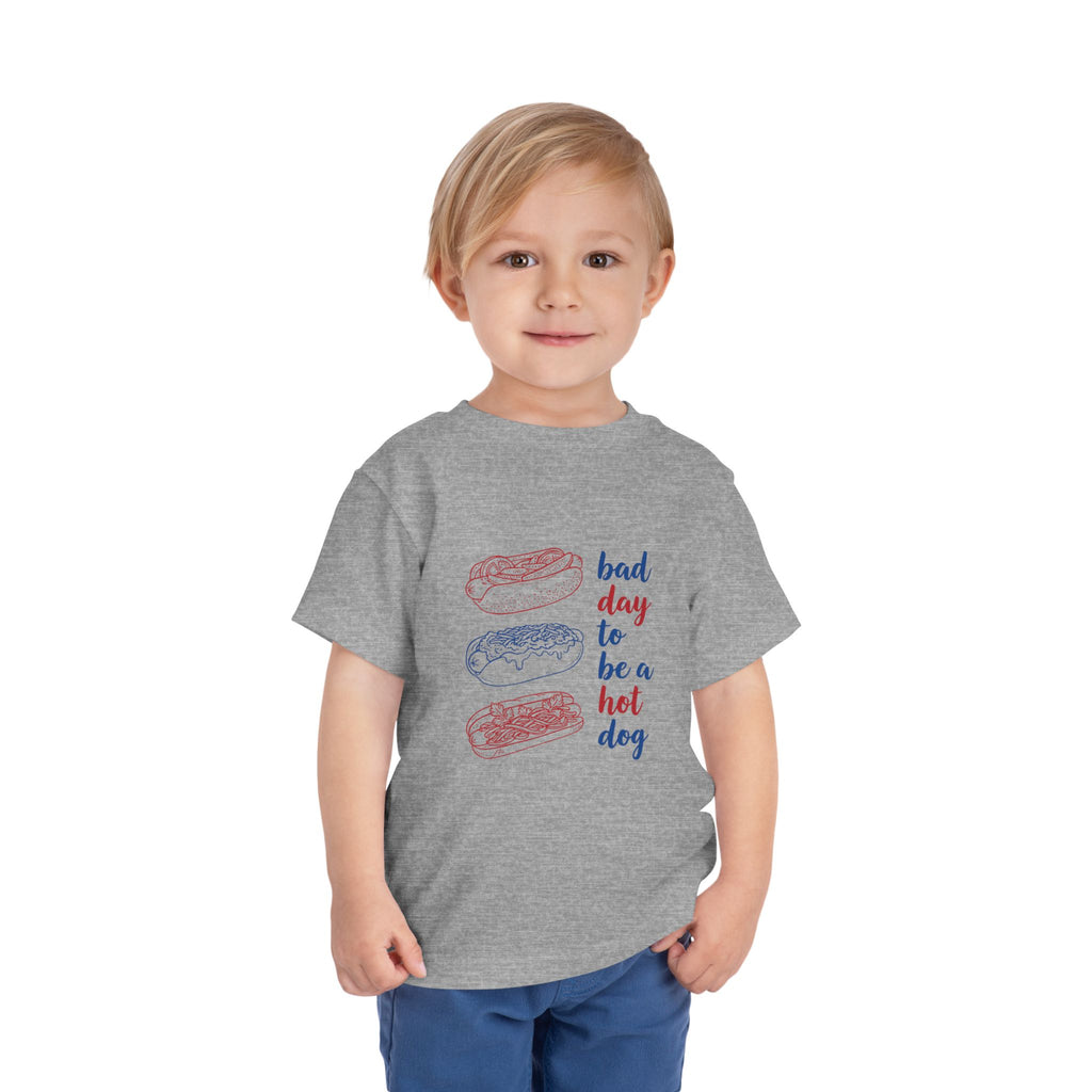 bad day to be a hot dog Toddler Tee hot dog stack illustration