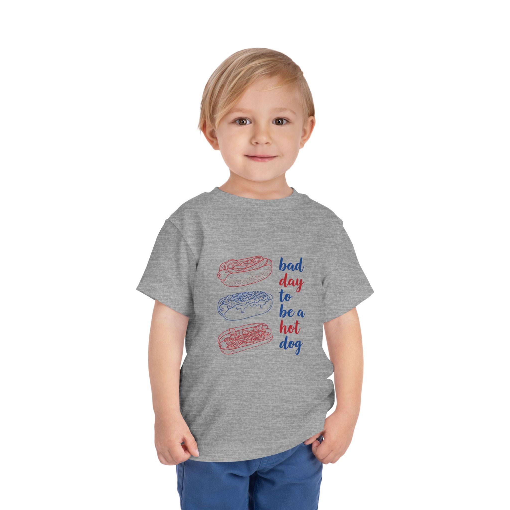 bad day to be a hot dog Toddler Tee hot dog stack illustration