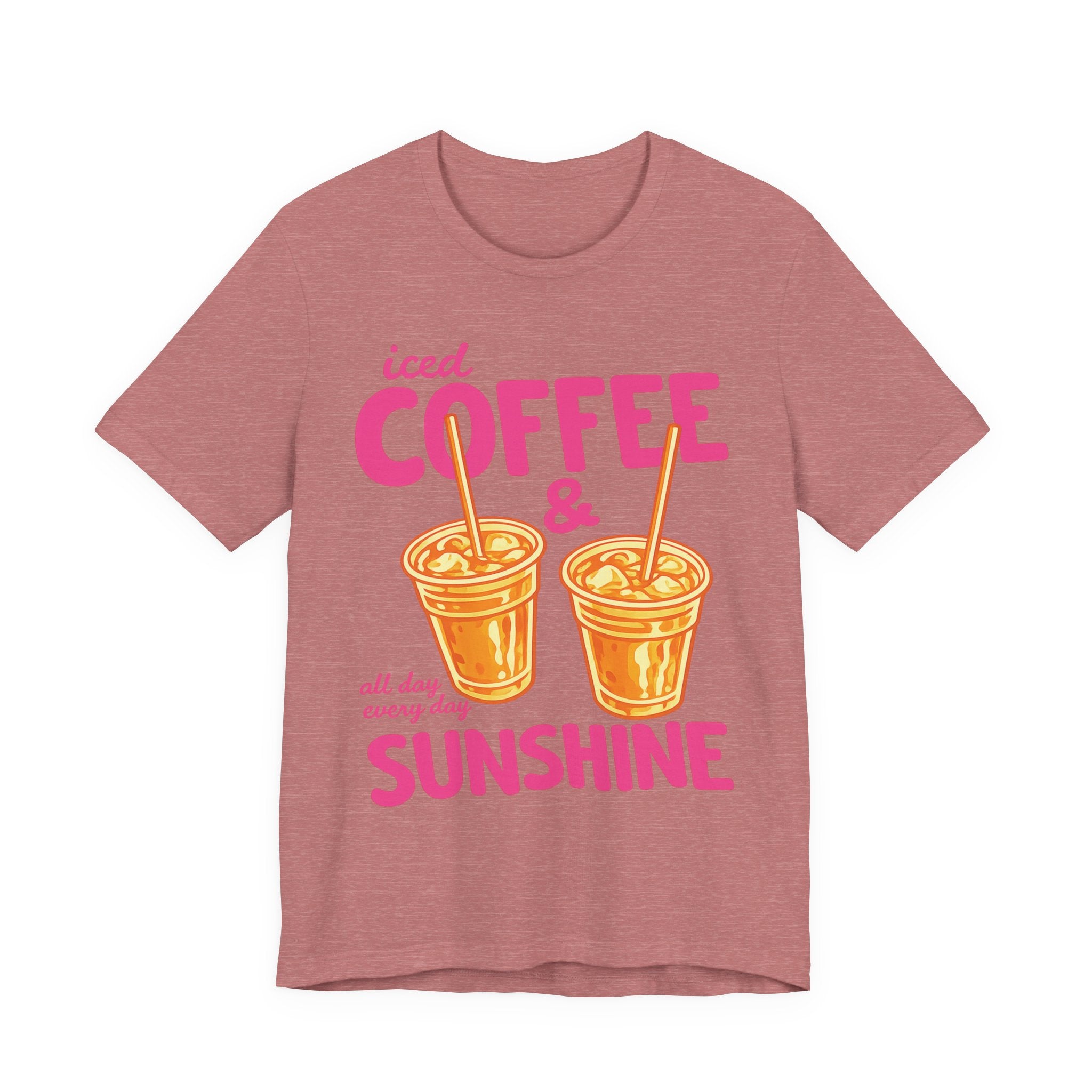 Iced Coffee & Sunshine T-Shirt | Retro Iced Coffee Graphic Tee, Summer Beverage Shirt