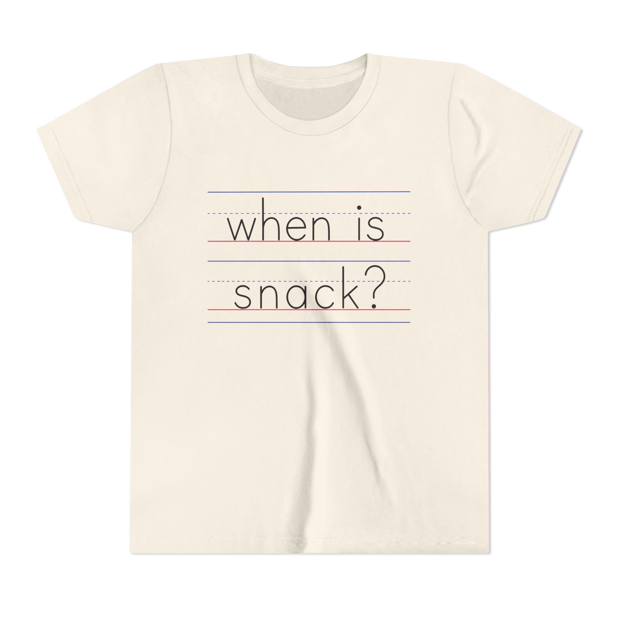 Kids "When Is Snack?" Short Sleeve Tee – Funny Preschool & Classroom Shirt