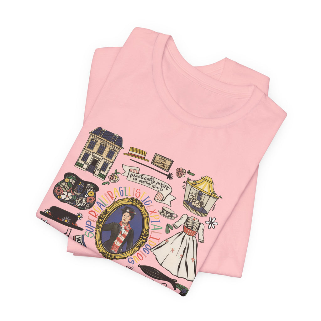 Victorian House Illustration T-Shirt | Vintage Cottage, Floral Accents