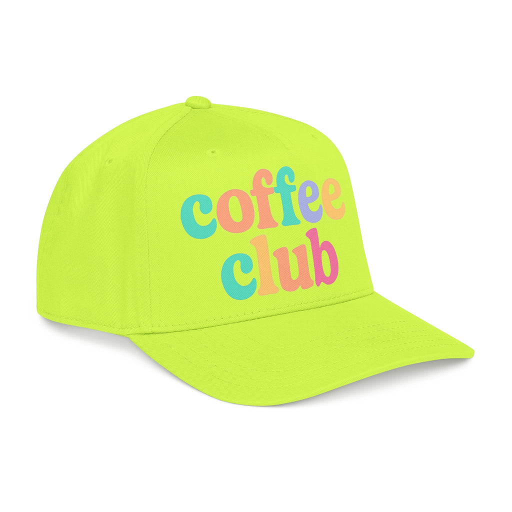 Mid Profile Baseball Cap Coffee Club Retro Inspired Design Coffee Lover Gift