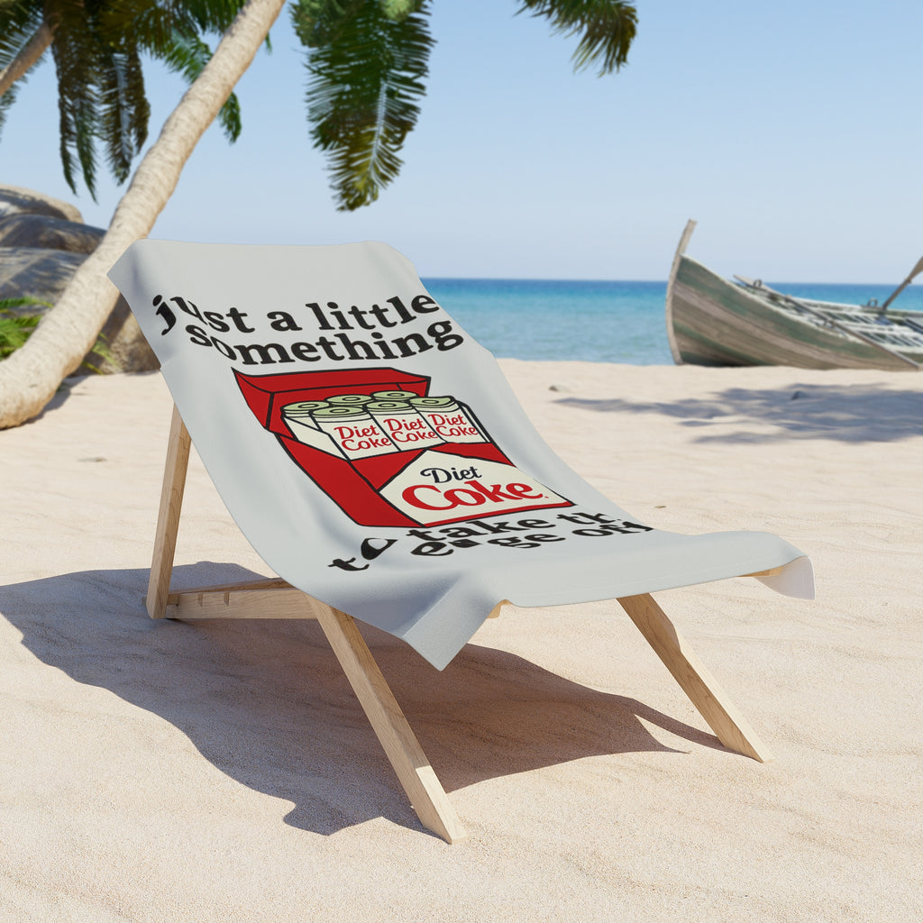 Diet Coke Cigarette Pack Illustration Beach Towel | 'just a little something to take the edge off'