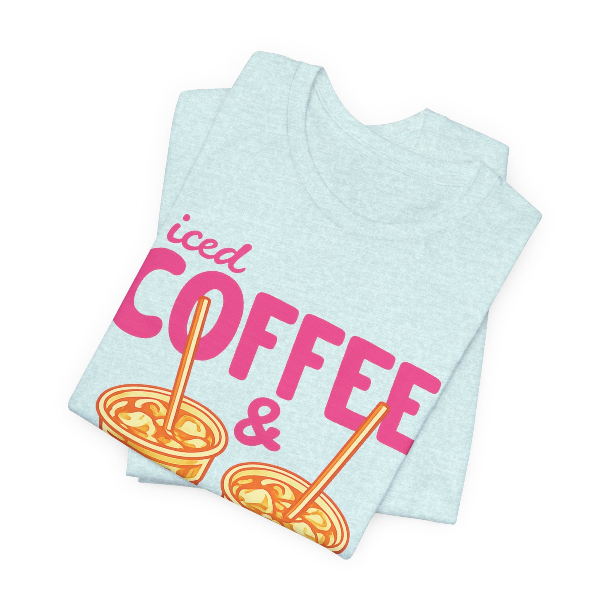 Iced Coffee & Sunshine T-Shirt | Retro Iced Coffee Graphic Tee, Summer Beverage Shirt