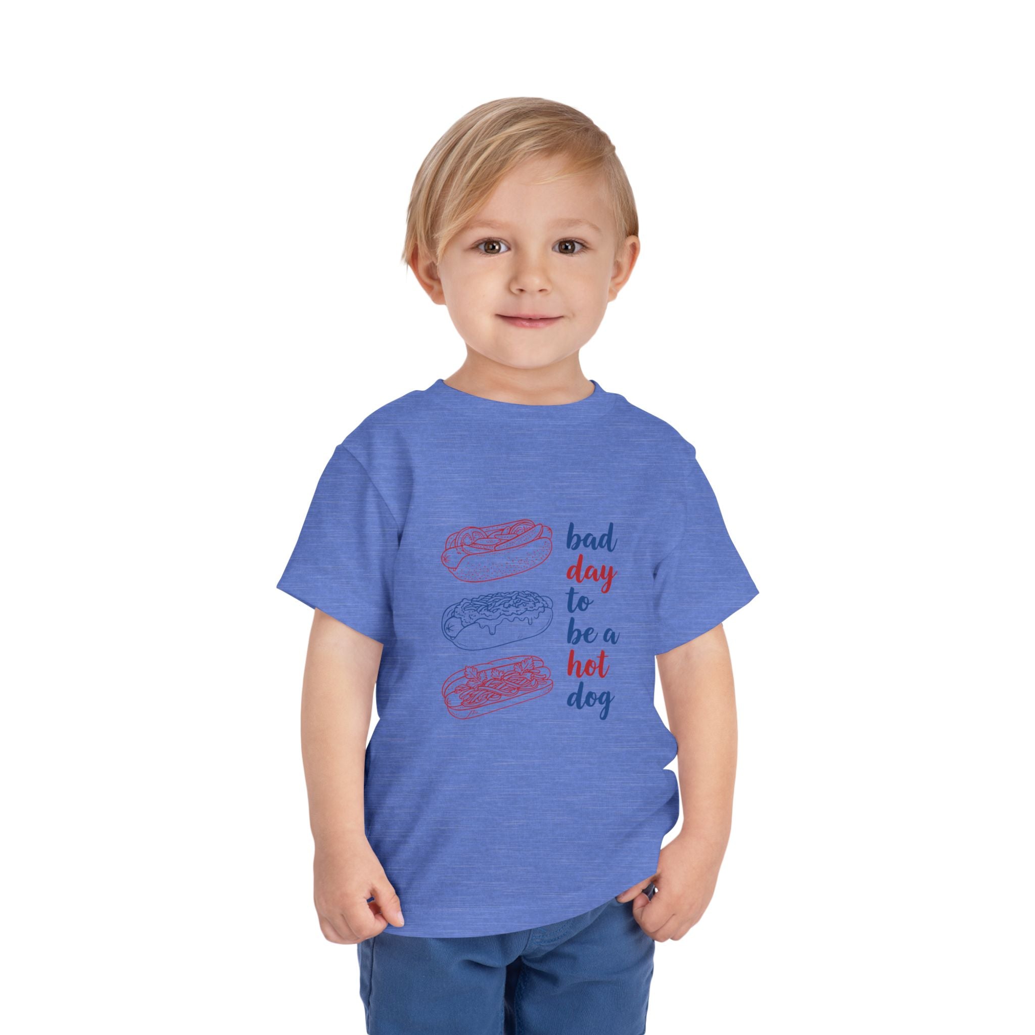 bad day to be a hot dog Toddler Tee hot dog stack illustration
