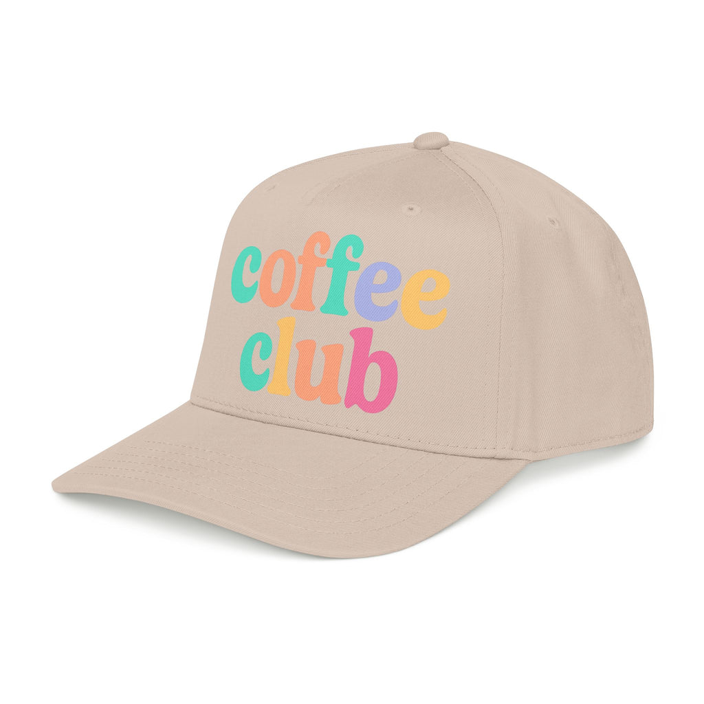 Mid Profile Baseball Cap Coffee Club Retro Inspired Design Coffee Lover Gift