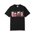 Valentine Coffee Cups T-Shirt | Cute Pink Latte Art Hearts