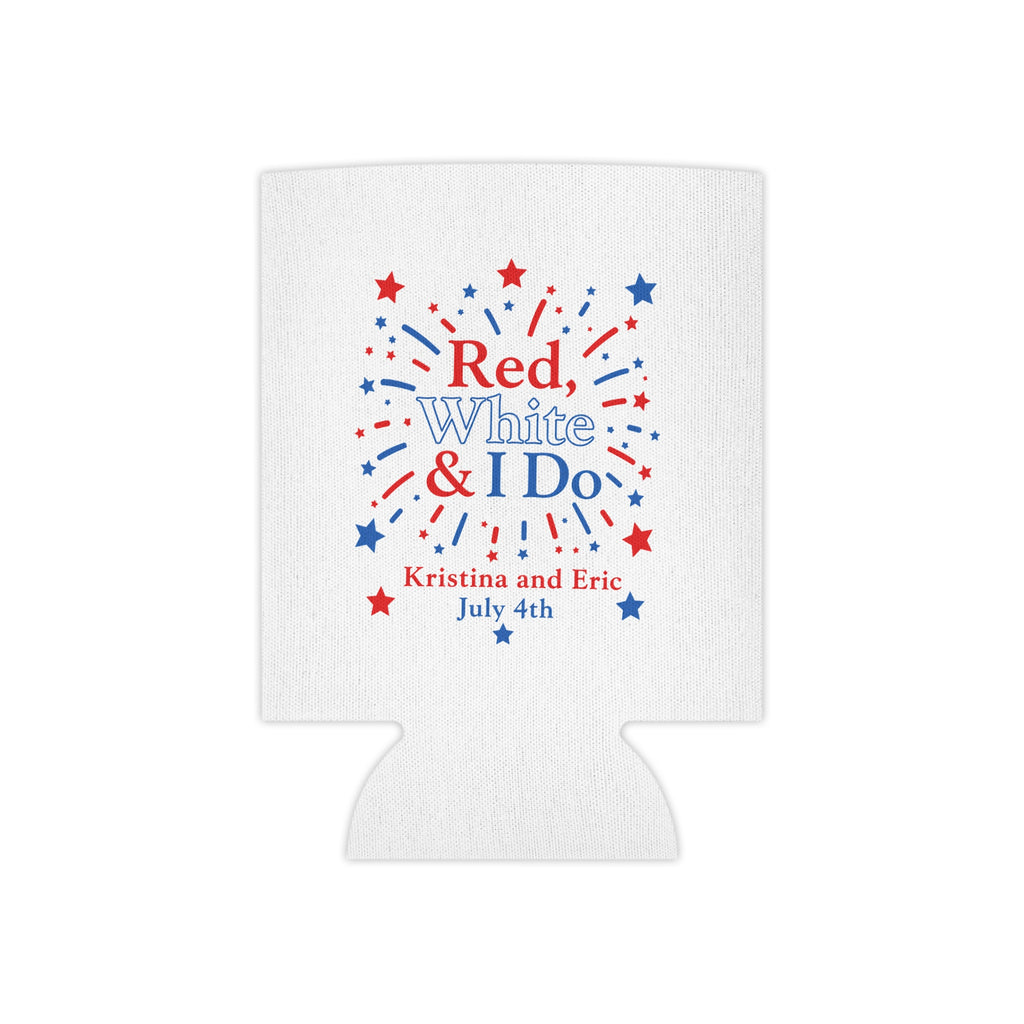 Red, White & I Do Can Cooler | 4th of July Wedding Bachelorette Party Cooler