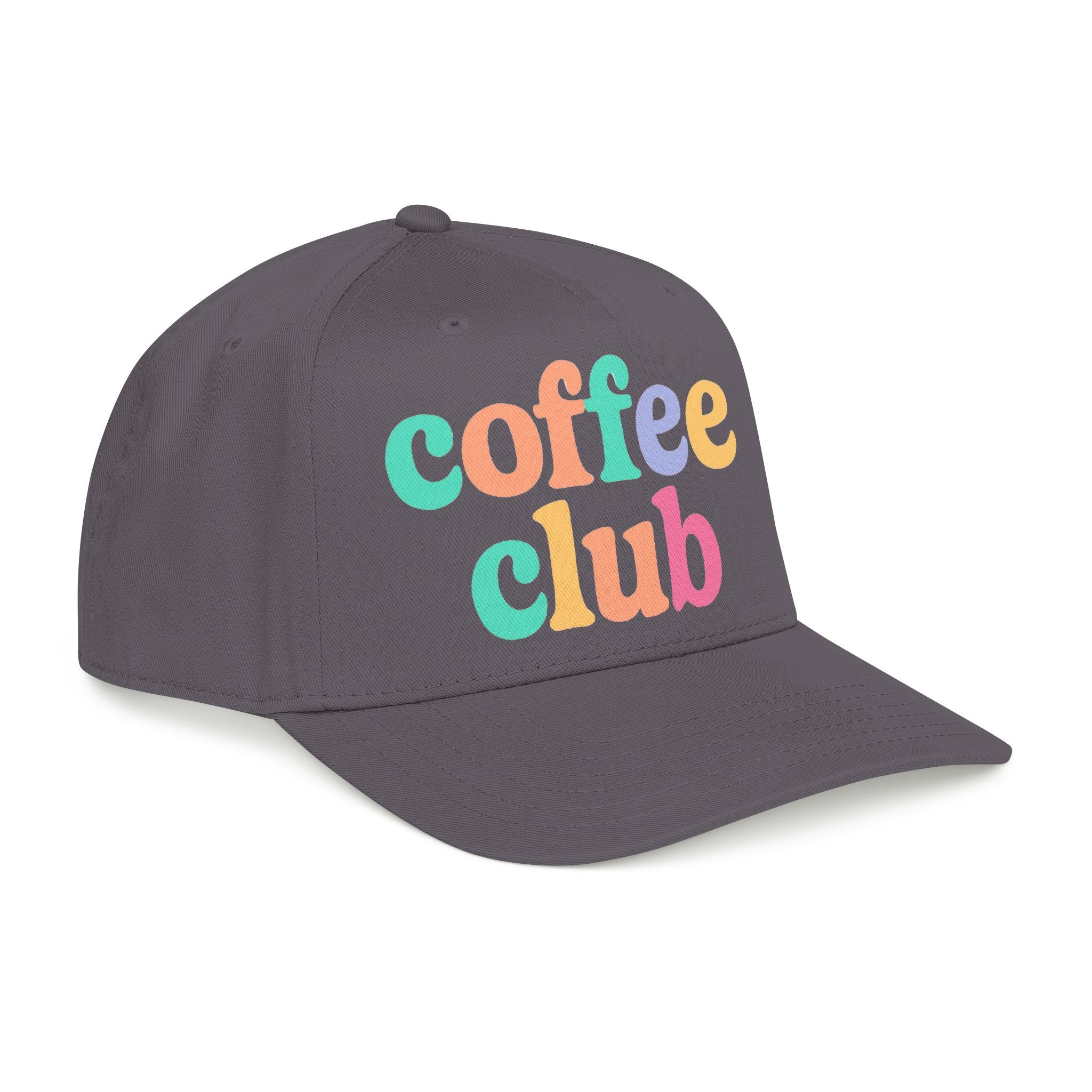 Mid Profile Baseball Cap Coffee Club Retro Inspired Design Coffee Lover Gift