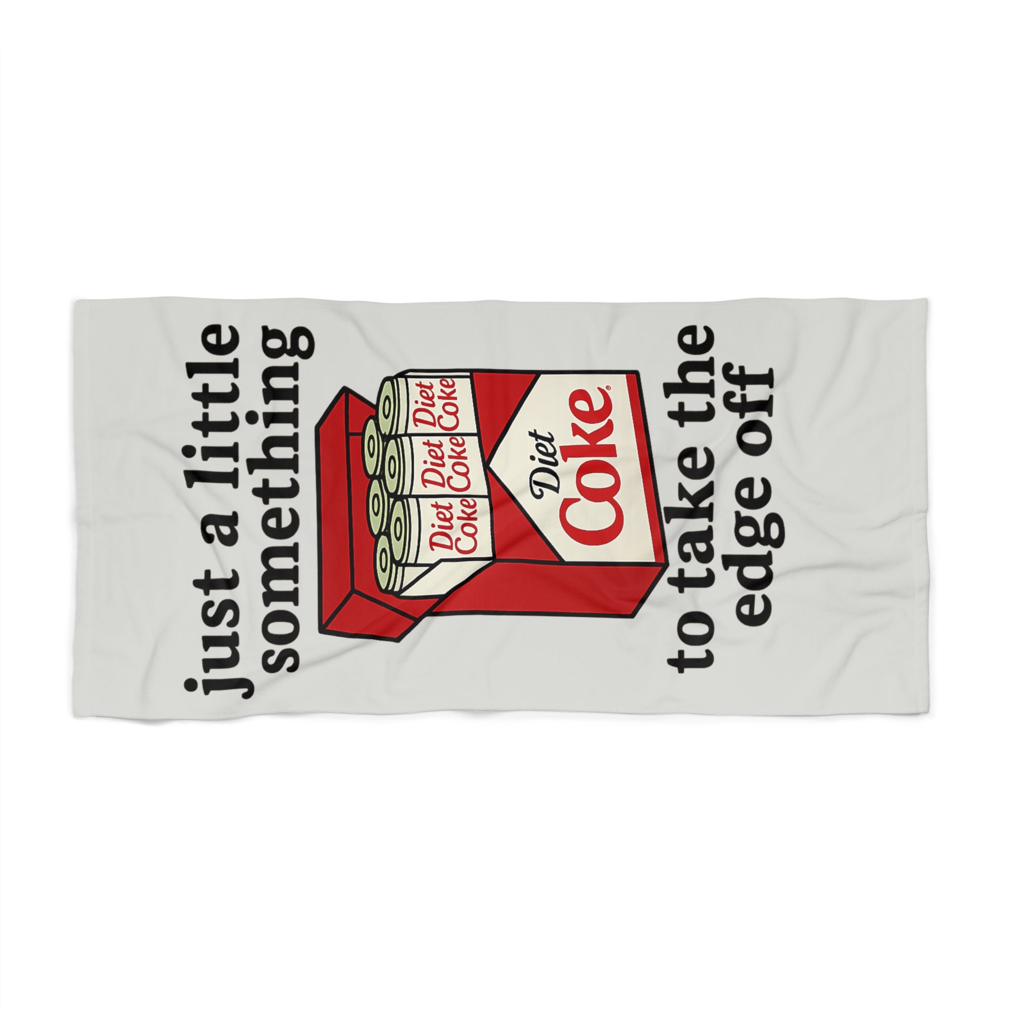 Diet Coke Cigarette Pack Illustration Beach Towel | 'just a little something to take the edge off'