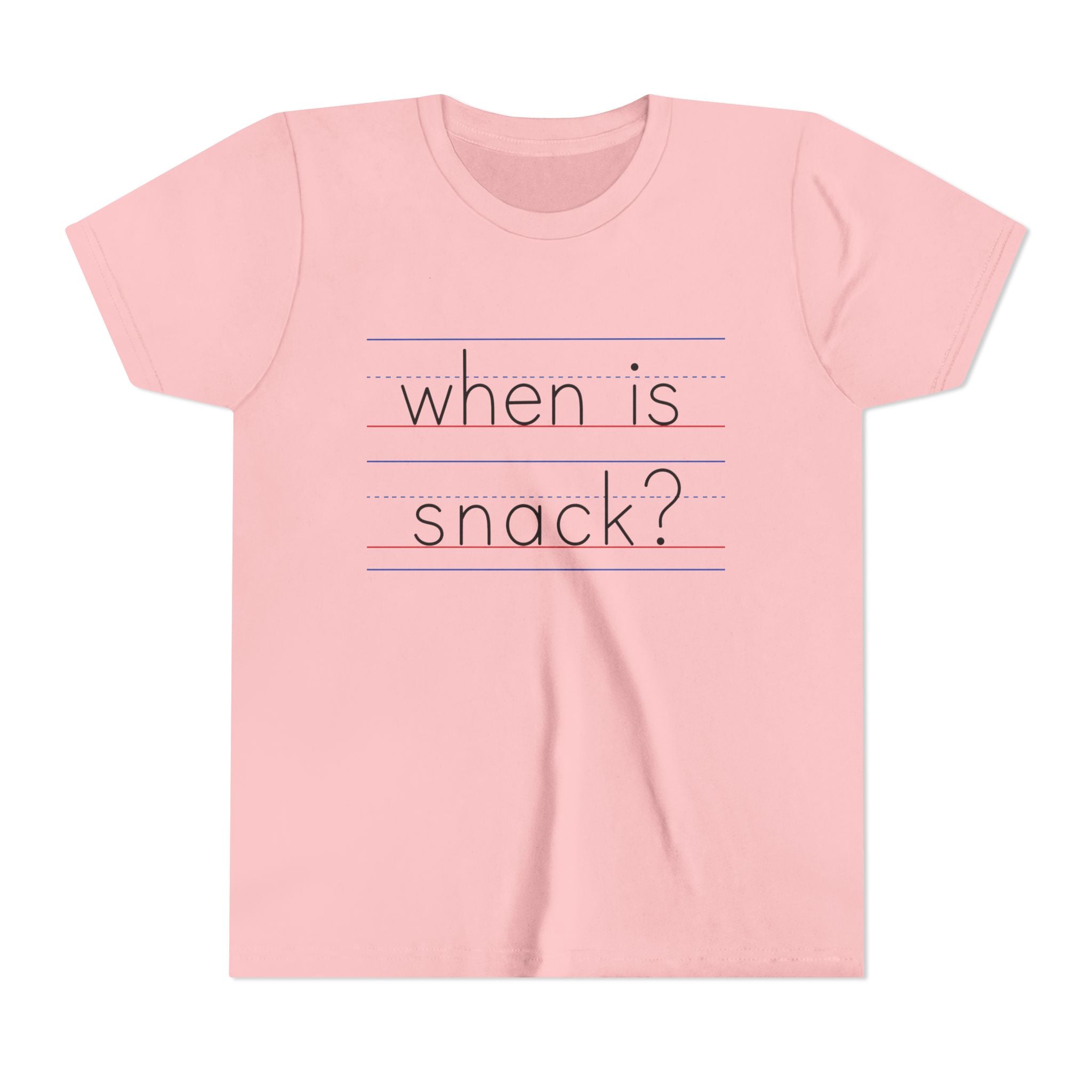 Kids "When Is Snack?" Short Sleeve Tee – Funny Preschool & Classroom Shirt