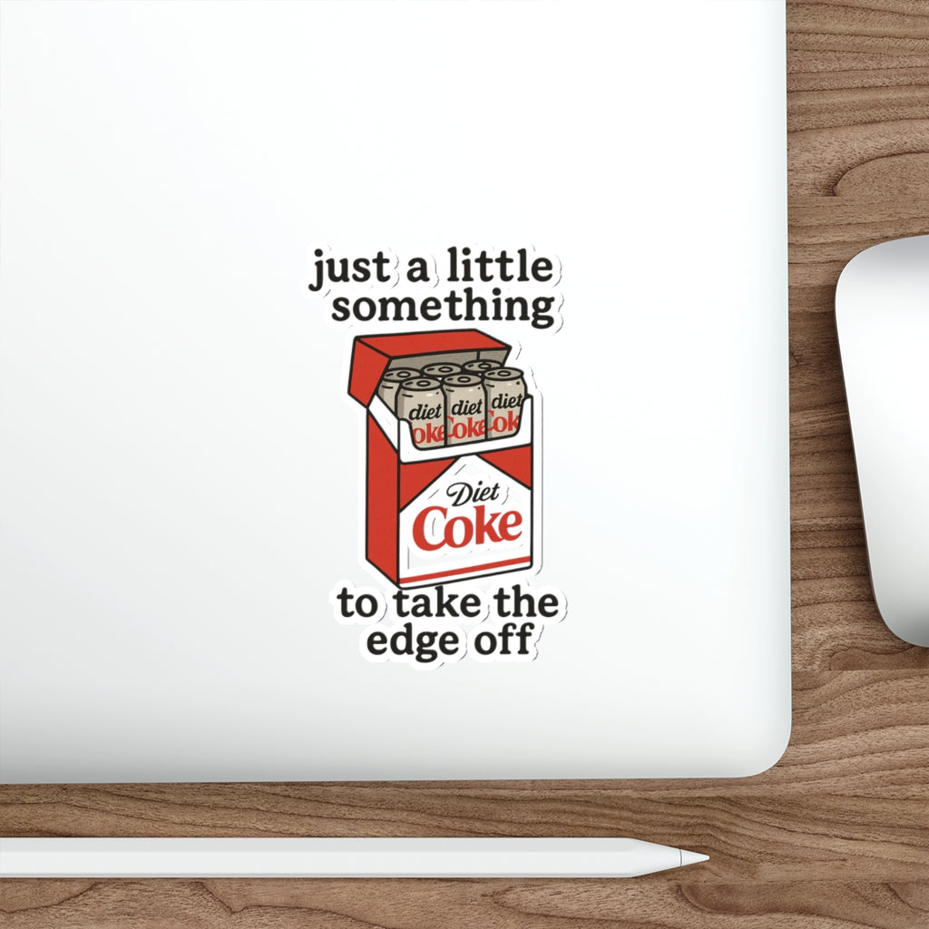 Diet Coke can pack sticker for laptop or water bottle just a little something to take the edge off' die-cut sticker