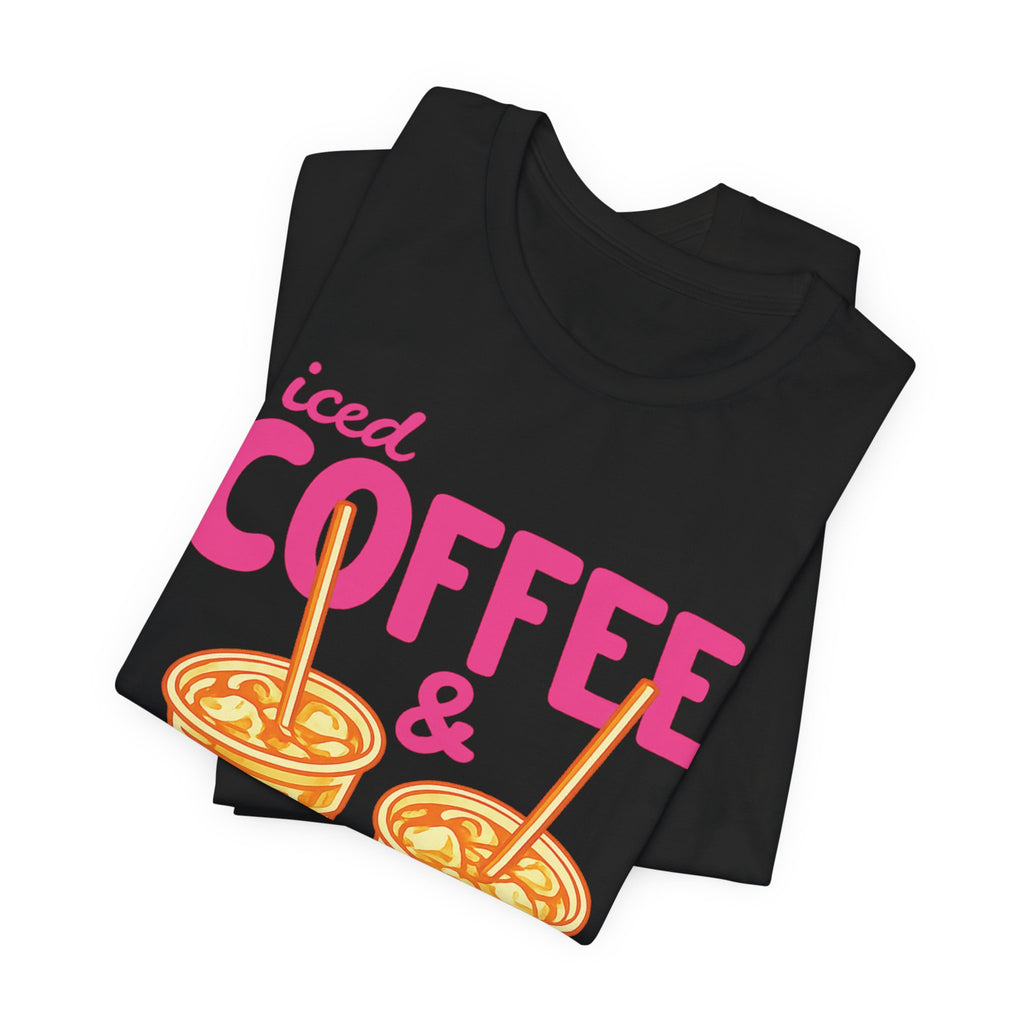 Iced Coffee & Sunshine T-Shirt | Retro Iced Coffee Graphic Tee, Summer Beverage Shirt