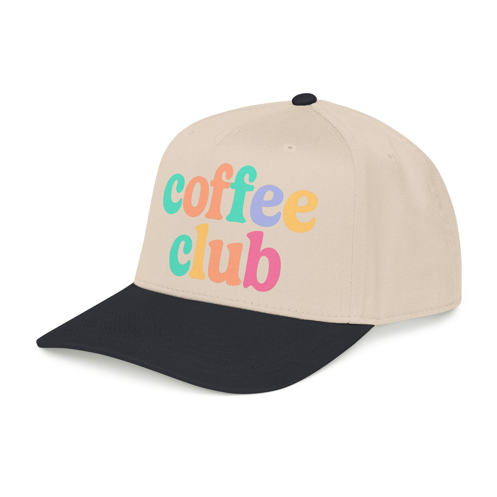 Mid Profile Baseball Cap Coffee Club Retro Inspired Design Coffee Lover Gift