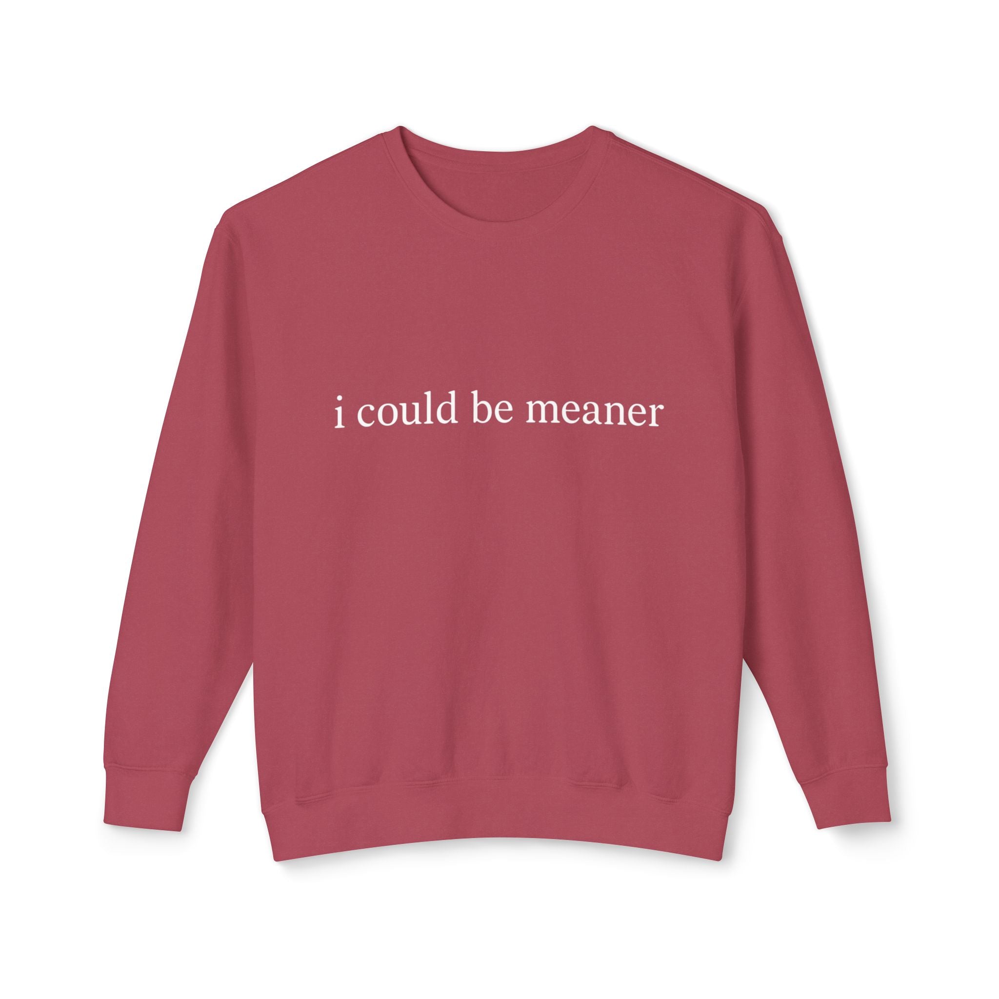 Minimal Ivory Crewneck Sweatshirt | Plain Lightweight Pullover I Could Be Meaner