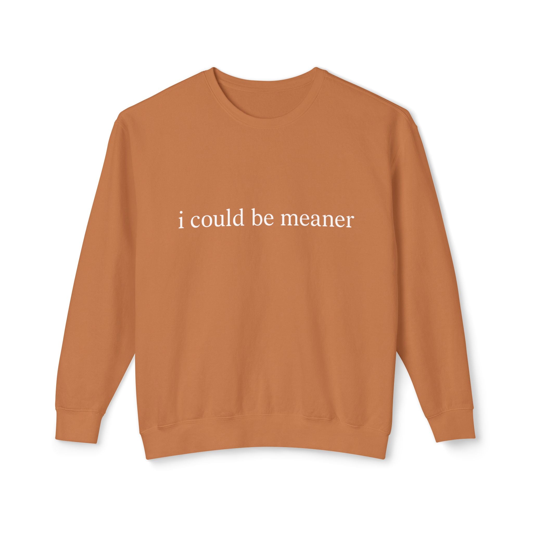 Minimal Ivory Crewneck Sweatshirt | Plain Lightweight Pullover I Could Be Meaner