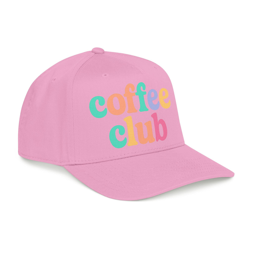 Mid Profile Baseball Cap Coffee Club Retro Inspired Design Coffee Lover Gift