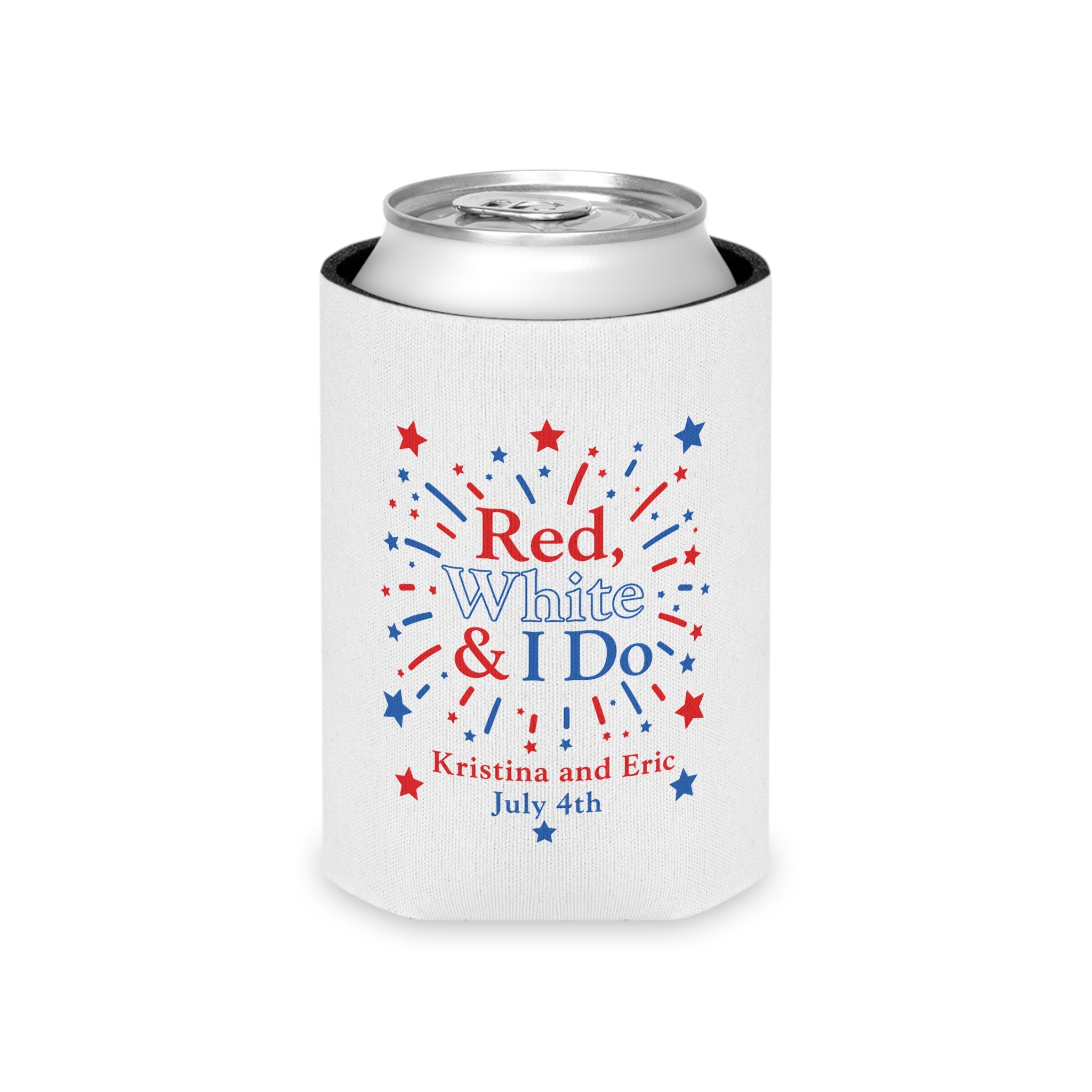 Red, White & I Do Can Cooler | 4th of July Wedding Bachelorette Party Cooler