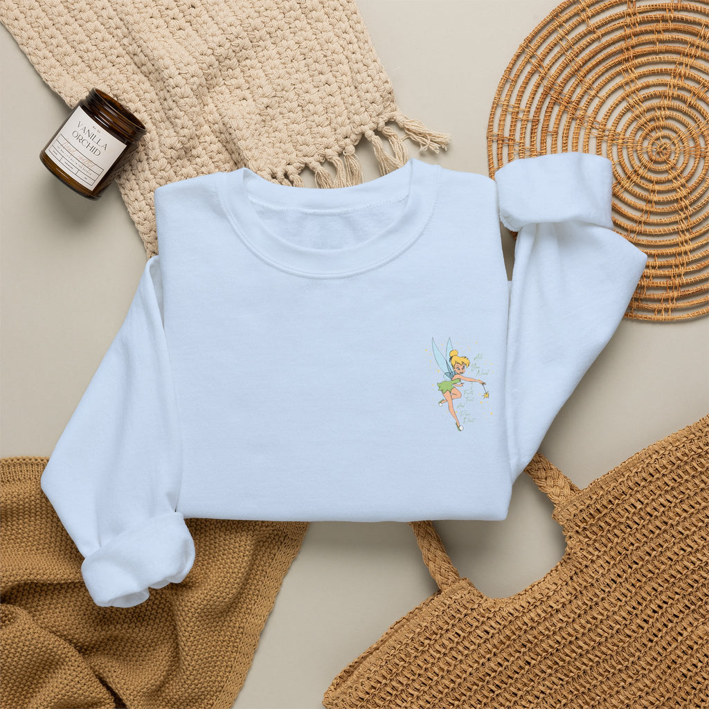 Embroidered Hummingbird Crewneck Sweatshirt — Minimal Floral Chest Design